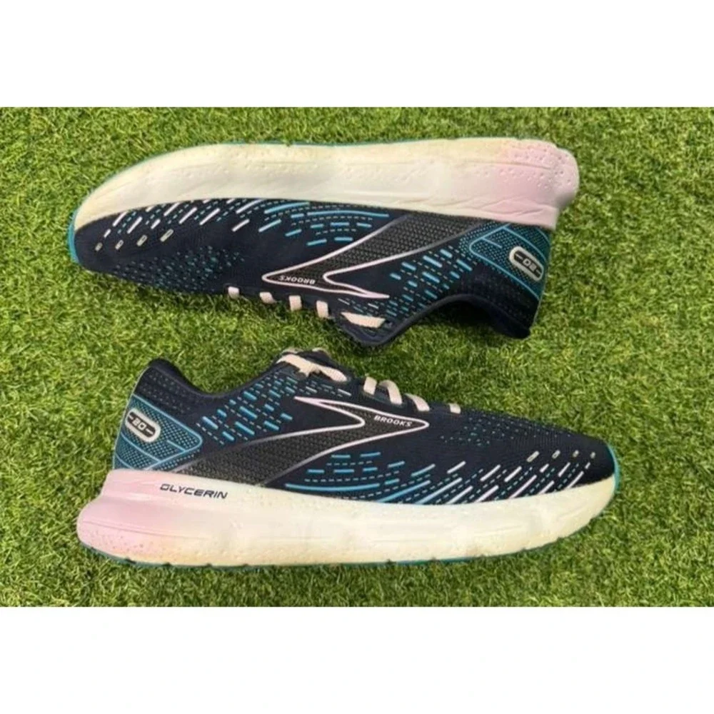 Brooks Glycerin 20 1203691B499 Womens 8.5 B Running‎ Shoes Black Blue Sneakers